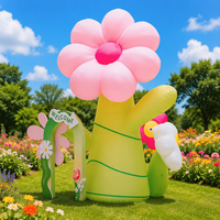 Installation artistique géante gonflable sur mesure de haute qualité en forme de fleur pour l'affichage des centres commerciaux lors du Festival du Printemps