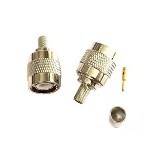 TNC Male Plug RF Coax Connector Crimp RG58 RG142 RG400 LMR195 TNC Straight Nickelplated