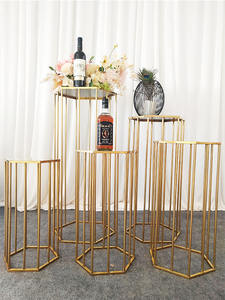 FURUN Hexagonal de acero inoxidable mesa de pastel de postre Juego de 3 piezas suministros de boda - Product Image 3