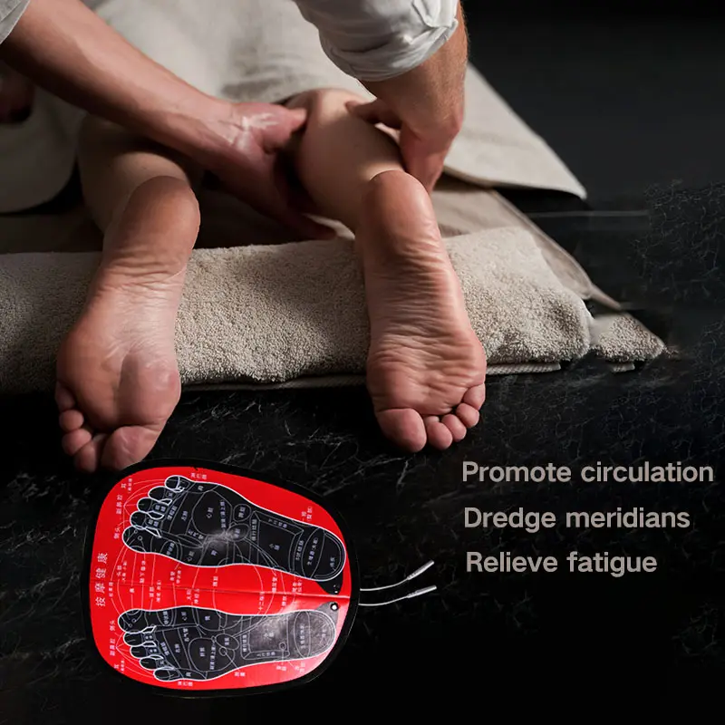 Estera de masaje de pies portátil, electrodoméstico plegable para acupuntura Plantar, estimulación de puntos, alivia la fatiga de los pies, máquinas TENS EMS