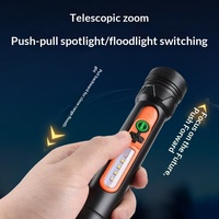 Lampe torche LED multifonctionnelle à laser blanc, rechargeable par Type-C, zoom télescopique, camping, extérieur, longue durée de vie de la batterie, portable
