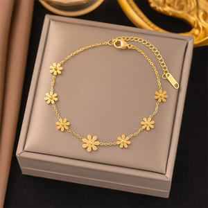 Nuevas Tobilleras de Acero Inoxidable Doradas de Moda para Mujer, Venta al Por Mayor de Fábrica - Product Image 3