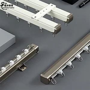 Accessoires de fenêtre en aluminium en forme de U Rail de rideau encastré monté au plafond