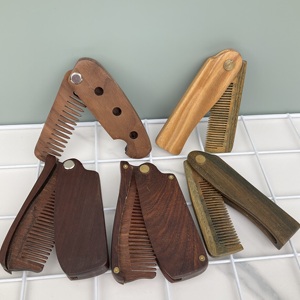 Di alta qualità in legno di sandalo nero 2026 pettine pieghevole nero sandalo in legno Custom pieghevole pettini per barba <span class=keywords><strong>Set</strong></span> - Product Image 4