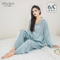 100% mûrier soie femmes deux pièces pyjama ensemble luxe mode maison porter motif solide 16mm épaisseur grande taille pour l'été