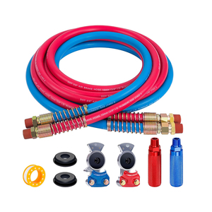 J1402 12FT Nouveau tuyau d'air Boeray en cuivre + aluminium + caoutchouc bleu rouge noir 225psi filetage 1/2 pouce pour tous les modèles de camions - Product Image 1