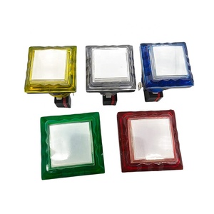 Interruptor de Botón Pulsador Cuadrado Transparente Iluminado de Alta Calidad de 32 mm x 32 mm - Product Image 1