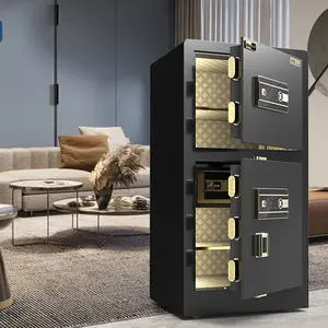 Porta dupla Depósito seguro eletrônico Caixa segura de aço para armazenamento do dinheiro Caixa segura Home Office Safe Locker