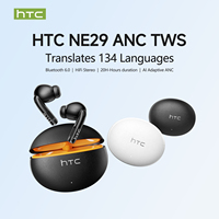 HTC NE29 AI earphone Bluetooth 6.0 nirkabel, earphone olahraga dengan latensi ultra-rendah cocok untuk ponsel pintar musik Game
