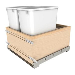 Poubelle en bois au design contemporain avec couvercle pour meuble de cuisine - Product Image 6