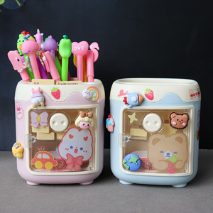 <span class=keywords><strong>Kawaii</strong></span> Kids haute capacité créatif mignon dessin animé carré porte-stylo <span class=keywords><strong>organisateur</strong></span> <span class=keywords><strong>de</strong></span> <span class=keywords><strong>bureau</strong></span> en plastique avec utilisation <span class=keywords><strong>de</strong></span> calendrier - Product Image 2