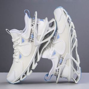 Nouvelle conception Chaussures de sport pour hommes, de basketball et de course, à lacets et à enfiler, avec empeigne en maille respirante, tendance mode, décontractées, antidérapantes, en EVA - Product Image 1