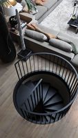 Escalier moderne Prima avec garde-corps en verre, marches en bois, monopoutre droite
