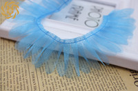 Bande de dentelle plissée en fil bouclé gaufré de 3,5 cm (1,4 pouces) pour la confection de crinolines décoratives DIY