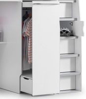 Multifunktion ales, langlebiges Hochschlaf-Aufbewahrung sbett Pegasus Wood Modern Desk Kleider schrank Schubladen Loft Etagen bett (White 3FT Frame Schlafzimmer)