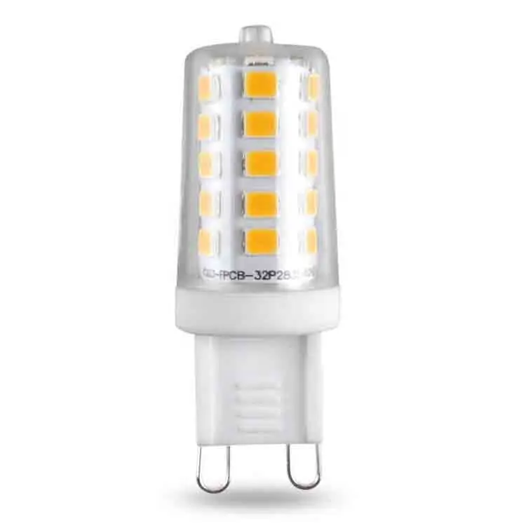 CE ROHS ERP G9 LED Bulb 4W Warm White 3000K Bi Pin Ceramic Base 430LM Non-Dimmable for Chandelier Pendant Ceiling Light, LED-G9