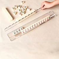 Supports de Mahjong Américains Modernes Automatiques Personnalisés en Acrylique à 5 Niveaux, Longueur 17,5 Pouces / 45 cm, avec Règle Magnétique de Marque, pour Ensemble de Mahjong