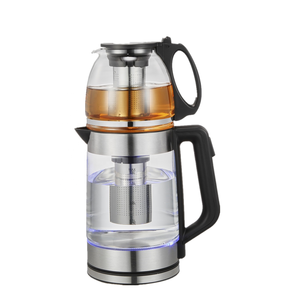 Appareils de cuisine isolation Anti-sec brûlant 1.8L grande capacité verre bouilloire électrique théière combinaison - Product Image 1