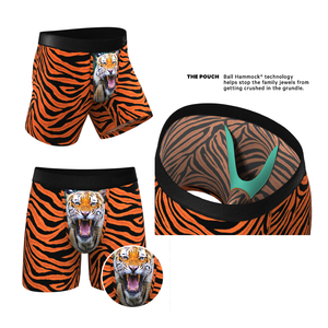 Calzoncillos y Bóxers de talla grande personalizados con estampado de rayas de tigre para hombre, ropa interior para hombre con bolsa de hamaca de bola - Product Image 1