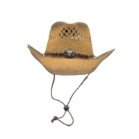 Chapeau de cowboy en paille rigide ajouré en gros |   Chapeaux de festival Panama personnalisés en perles de bois pour femmes et hommes, parfaits pour l'été et la plage