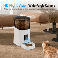 Distributeur automatique de nourriture pour animaux domestiques, grande capacité 6L, caméra HD intelligente à grand angle, contrôle par application mobile, pour chats et chiens