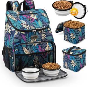 Bolsa de viaje para perros con muestra gratis, mochila de suministros para mascotas aprobada por la aerolínea, mochila de viaje para perros con 2 Silicona - Product Image 5