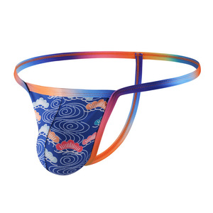 <span class=keywords><strong>Slip</strong></span> Bikini da <span class=keywords><strong>Uomo</strong></span> a Vita Bassa, Perizoma a T, Stampa Floreale, Elasticizzato, Sexy, Stile Giapponese, Intimo Maschile - Product Image 4