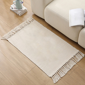 weißer Stoff Bodenbelag für Wohnzimmer Schlafzimmer gestrickt Zuhause Sofa-Bereich teppiche große Größe Bett Seitenbadezimmer Matte DIY-Lack - Product Image 1