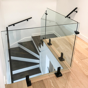 Clôture de piscine en acier inoxydable HL, base carrée en verre, finition satinée, 160 mm de hauteur avec couvercle plat pour jardin et cour - Product Image 4