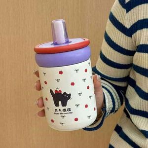 316 Stainless Steel Insulated Water Bottle Pop-Up Lid Portable Thermal Bottle <b>Large</b> Capacity Food Grade Travel Mug - Product Image 4