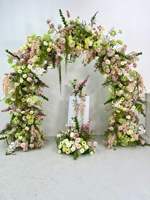 H508 Rangkaian Bunga Mawar Sutra Elegan Hijau 60cm, Dekorasi Pernikahan Bunga Artificial untuk Lantai