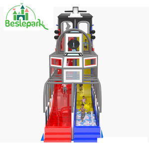 Childrens Playground Jungle Gym <b>Indoor</b> Jungle Gym for Toddlers with Triple Glass Fiber <b>Slide</b> and Interact Parent-child Game - Product Image 3