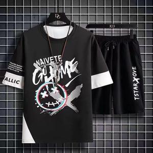 2026 Summer Outdoor Sports Suit Men's Short-sleeved Shorts Casual Fashion Two-piece Set Breathable Quick-drying Fitness Clothes - Product Image 6