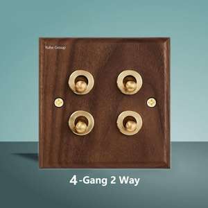 Prise murale universelle à panneau tactile pour lampe antique, en noyer noir massif, faite à la main, style rétro, interrupteur électrique 16A norme britannique - Product Image 5