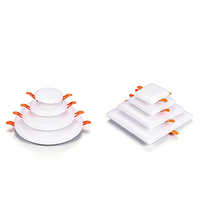 Plafonnier LED modulaire IP44 sans cadre pour salle à manger, 3 températures de couleur, dimmable, AC110V-220V, 9W-48W, encastré plat