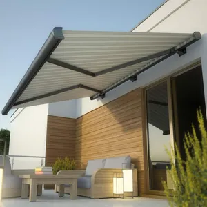 5m延長電気屋根サンシェードガゼボアルミプールカバー格納式垂直日よけ屋外