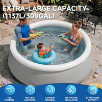 Pursuefree Grauer Aufblasbarer Pool Kinder-Schwimmbecken Runder Outdoor-Aufblaspool Schmetterlings-Pool Familien-Mehrpersonenpool