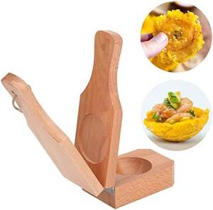 Prensa de Plátano de Madera Natural, Duradera y Ecológica, para Hacer Tostones Crujientes, Patacones, Utensilio de Cocina Caribeño - Product Image 4