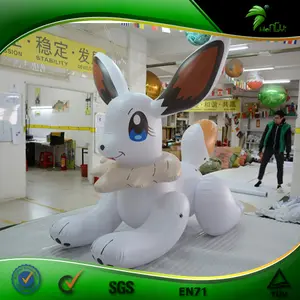 Lapin gonflable blanc de dessin animé, jouets en forme de lapin blanc gonflable, modèle de dessin animé japonais
