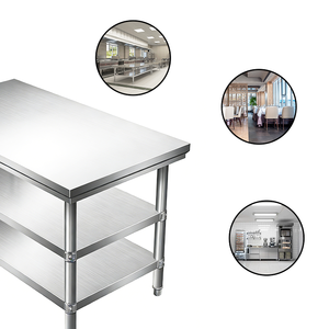 Mesa <span class=keywords><strong>de</strong></span> Trabajo <span class=keywords><strong>de</strong></span> Acero Inoxidable <span class=keywords><strong>de</strong></span> Grado Alimenticio con Patas <span class=keywords><strong>de</strong></span> Tubo Redondas para Uso Doméstico y Comercial para un Manejo Seguro <span class=keywords><strong>de</strong></span> los <span class=keywords><strong>Alimentos</strong></span> - Product Image 5