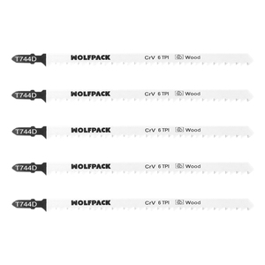 Set di 5 Lame Lunghe per Sega a Gattuccio per Legno, Taglio Grosso Lama in Cromo Vanadio 58. Attacco a T Universale - Product Image 1