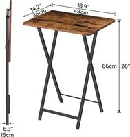 Ensemble de tables basses modernes rustiques marron, 2 pièces, portables, gain de place, pour salle à manger, canapé-lit, cadre en métal, salon, chambre à coucher