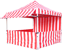 Gazebo d'extérieur 10x10 10 * x15ft Pop up Canopy Gazebo Food Snack Chapiteau Tente à rayures rouges et blanches Tente à thème carnaval