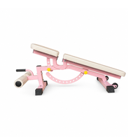Banc de musculation réglable FitFirst rose, multi-positions, inclinable, avec extension pour les jambes et curl