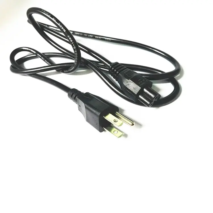 US standard 18 AWG Universal Power Cord for USA 3-pin plug NEMA 5-15P to IEC C5 line 1.5m AC power cable