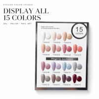 Présentoir de couleurs de vernis à ongles argenté, nuancier acrylique 15 couleurs pour salon avec support