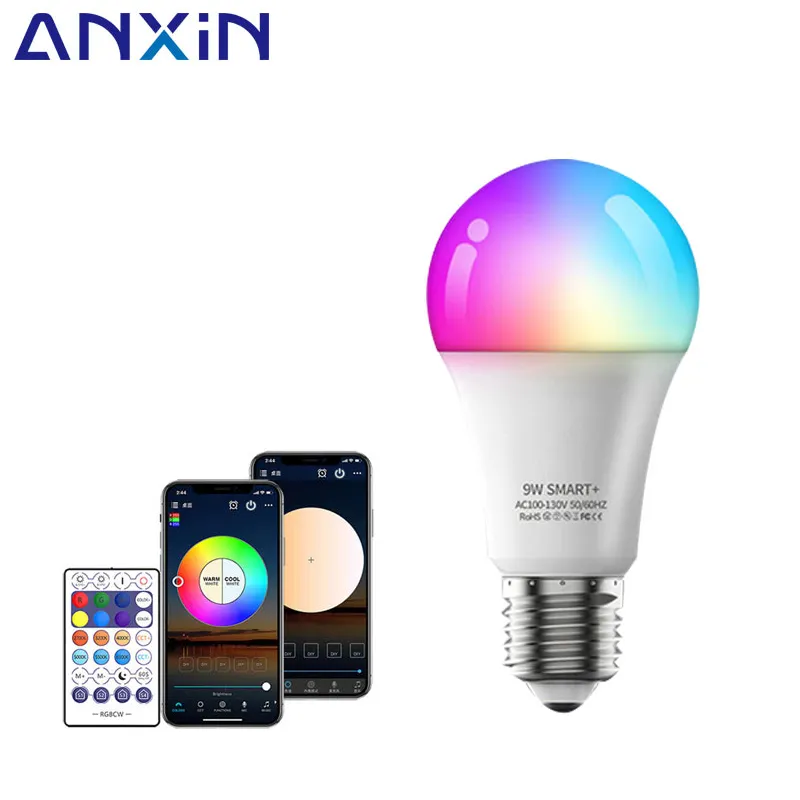 Wholesale Prices 850lm 9 W E26 E27 B22 Magnetic Easy To Install Mobile Phone Wifi Lohas Rgb Smart Light Bulb