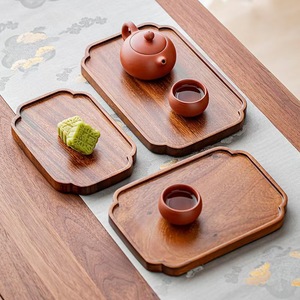 Custom Made Black Walnut Wood Solid Wood <b>Tray</b> For <b>Tea</b> Set Serving With Teapot And Cups - Product Image 2