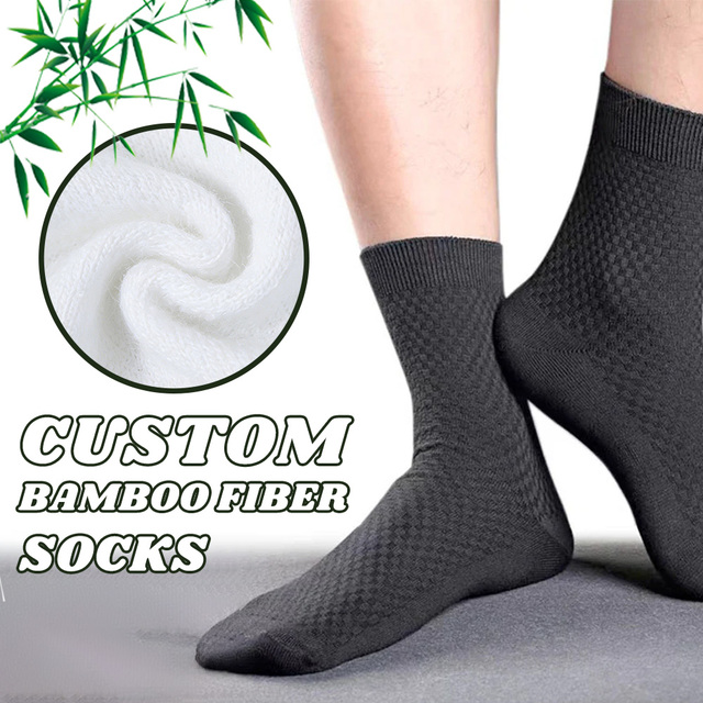 Premium Quality Design Logo Business Dress Socks Classical Personalized Customised Socks Antibacterial Bamboo Fiber Custom Socks