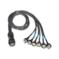 Câble de distribution 19 broches SOCAPEX 6 circuits vers 6 prises NEMA 5-15P EDISON pour éclairage de scène, câble multiprises pour DJ et événements en direct